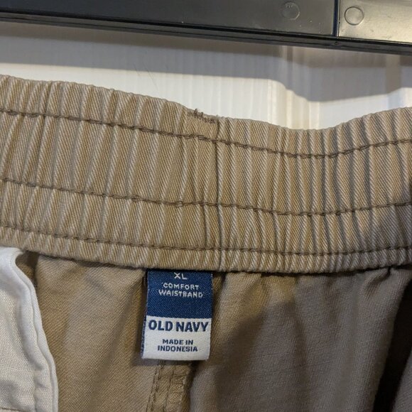 Old Navy High-Waisted Khaki Cargo Pants | Utility Style Drawstring Trousers - Picture 2 of 3